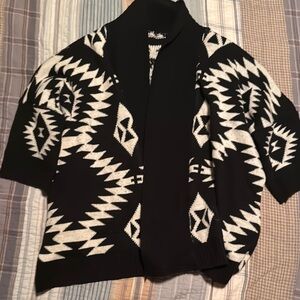 Black and White Geometric Cardigan
